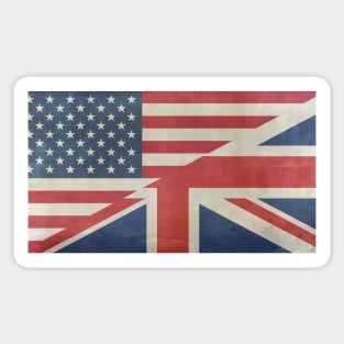 British and American flag combined Sticker